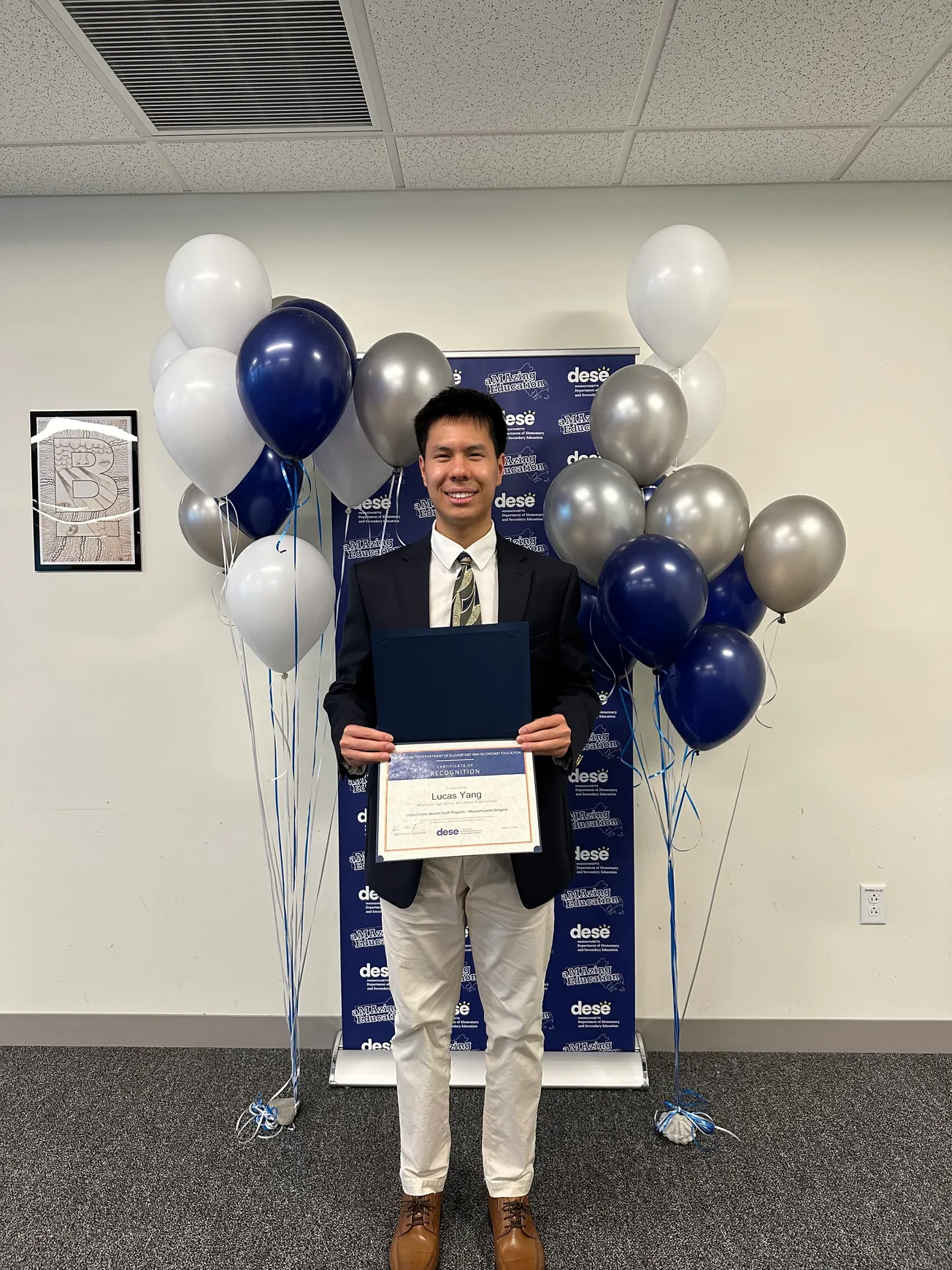 Winchester High student Lucas Yang heads to Capitol on Senate Youth Program